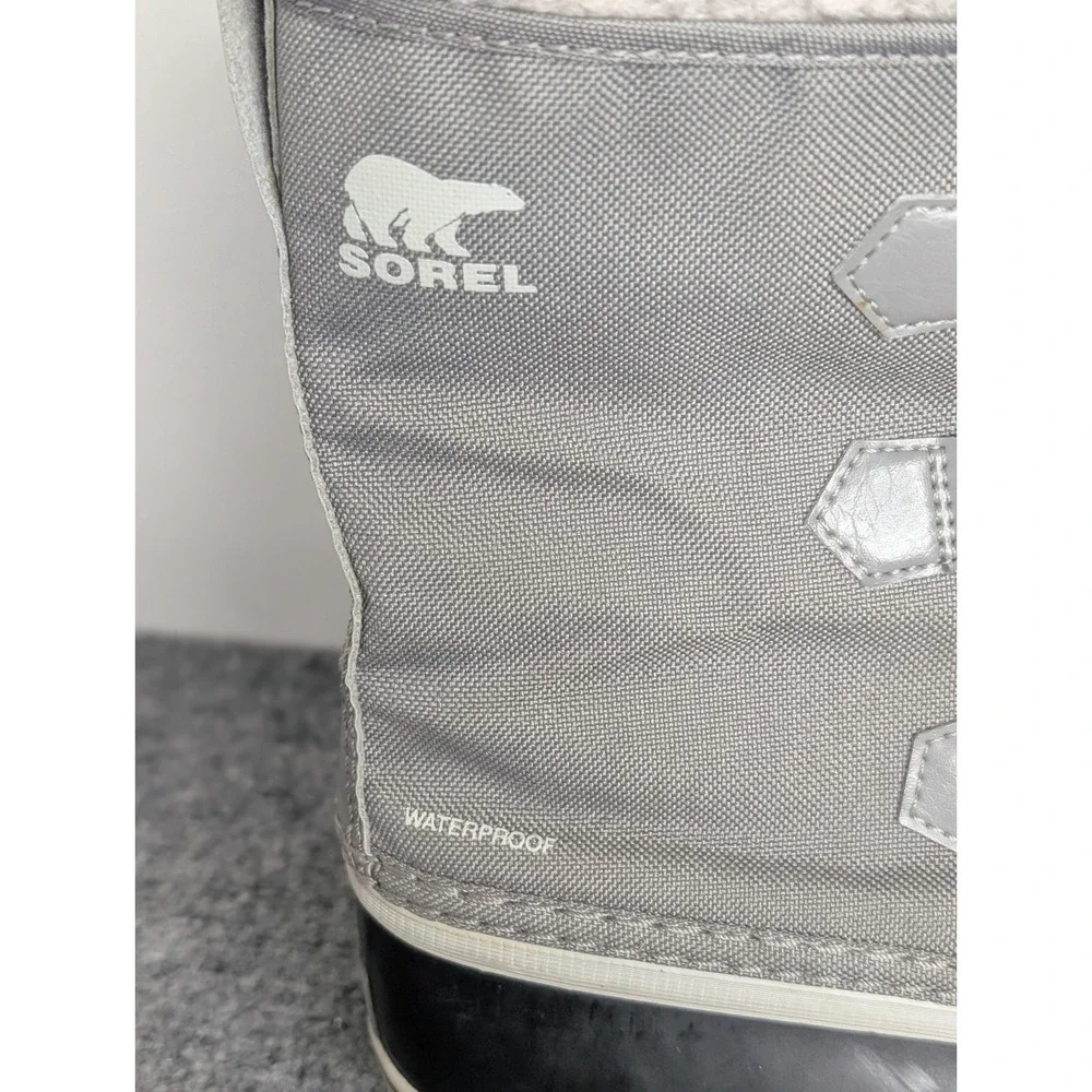 Sorel Waterproof Faux Fur Snow Boots Women's Size 4 Gray & Black Natural Rubber